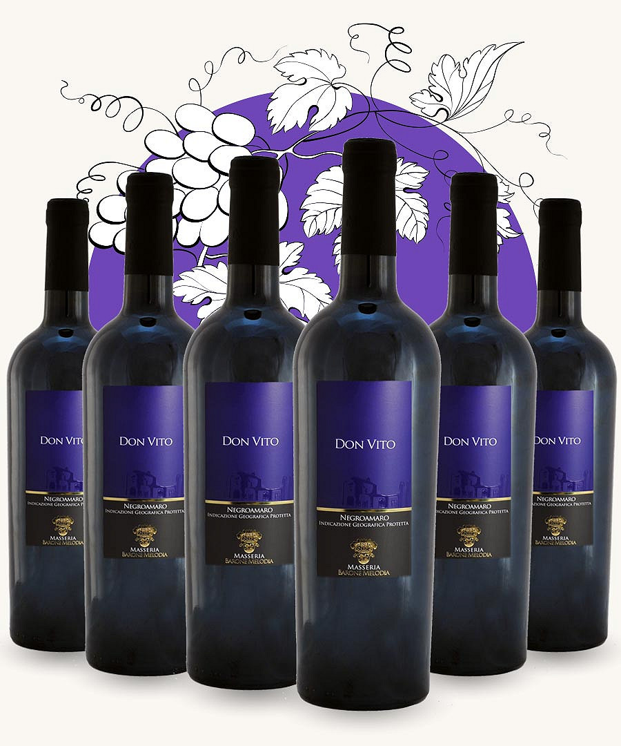 6 bottiglie di Vino "Don Vito" Negroamaro I.G.P.